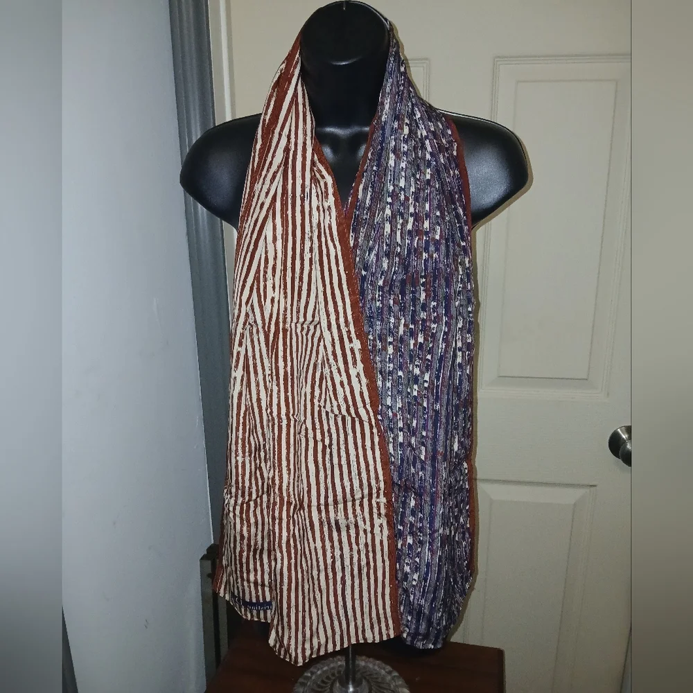 Christian Dior Brown and Tan Striped Scarf